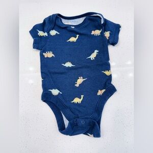 Old Navy Blue Dinosaur Print Kids One Piece Size 3-6 Months Baby Boy